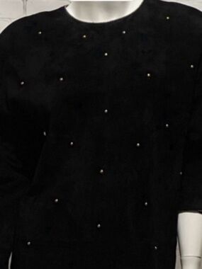 ❤️ VINTAGE Black Suede Studded DRESS